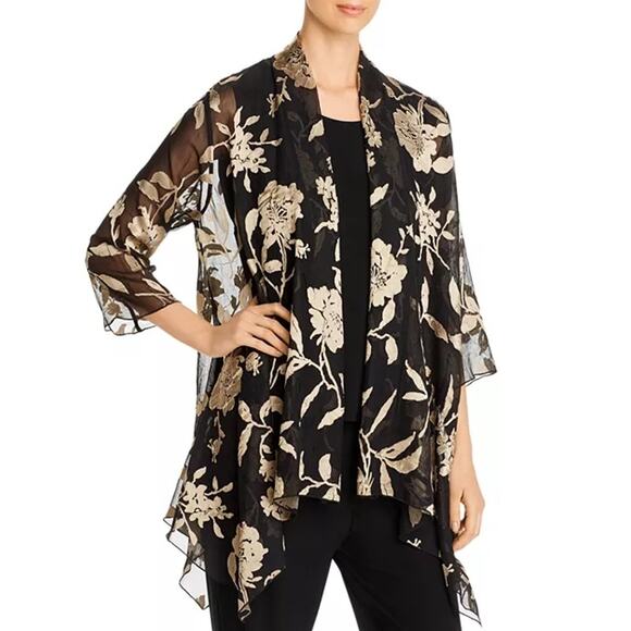 Caroline Rose Floral Burnout Swing Jacket Sz M NWT - Picture 1 of 7